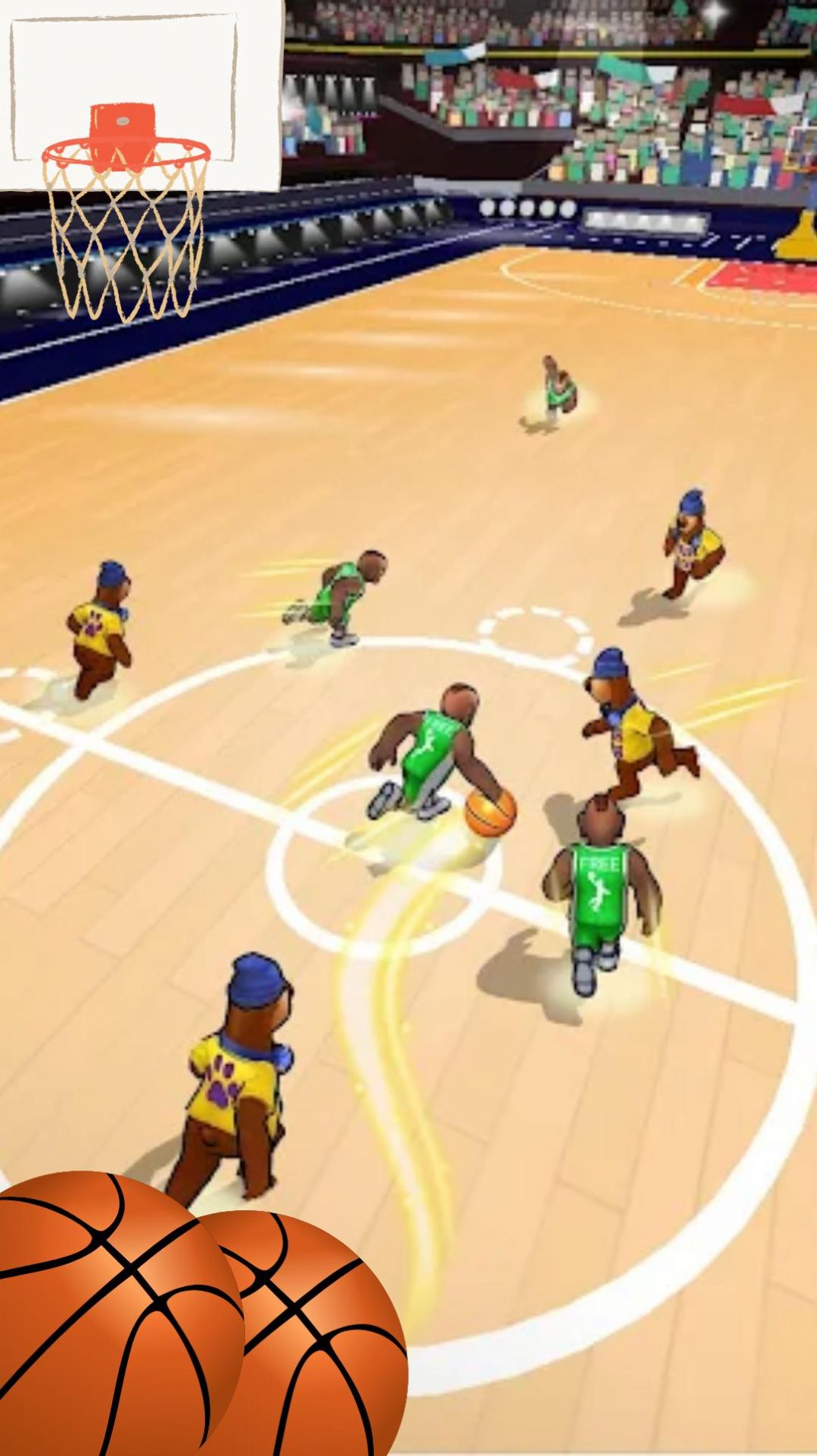 扣籃冠軍賽游戲安卓版（Basketball Court Challenge-Dodge & Score Ball）截圖1
