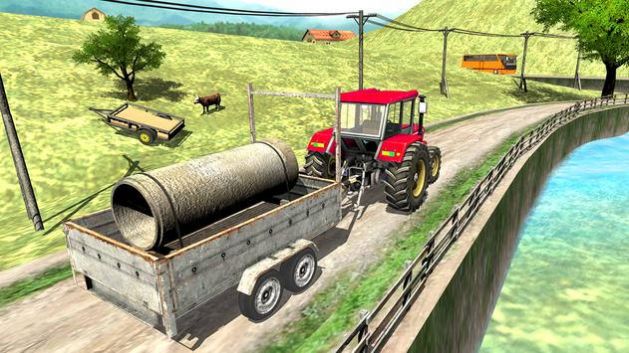 拖拉機(jī)手推車駕駛游戲安卓版（Tractor Trolley Driving Game）截圖1