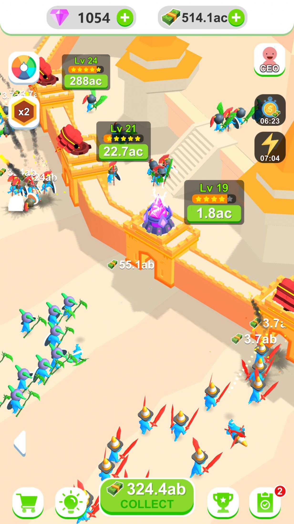 空閑城堡塔防游戲中文版（Idle Castle Defense）截圖2