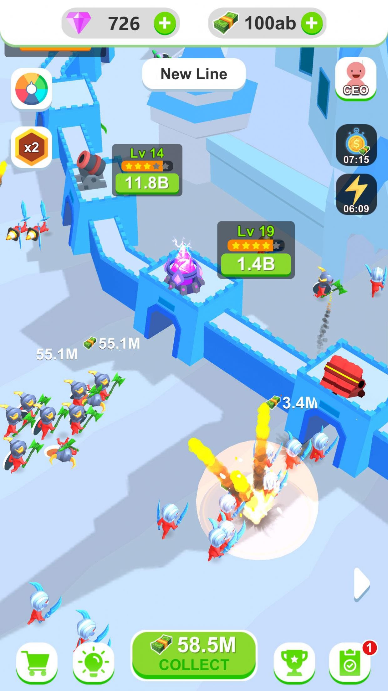 空閑城堡塔防游戲中文版（Idle Castle Defense）截圖3