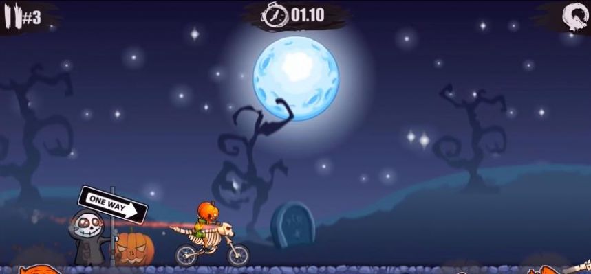 南瓜幽靈摩托游戲中文版（moto x3m spooky land）截圖4