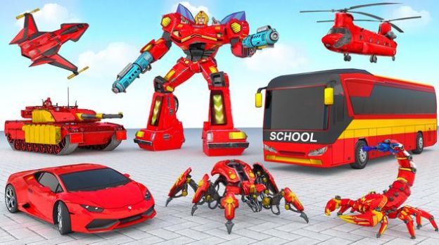 校車機(jī)器人汽車游戲安卓版（School Bus Robot Car Game）截圖1