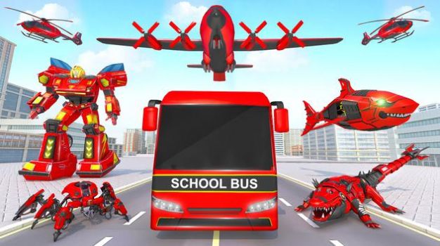 校車機(jī)器人汽車游戲安卓版（School Bus Robot Car Game）截圖3