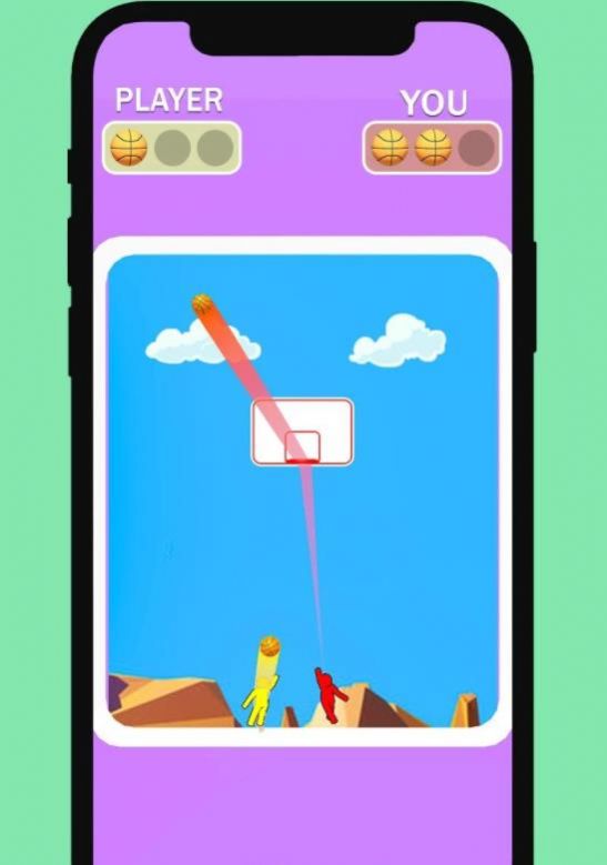 彈個(gè)籃球游戲手機(jī)版（Basketball Dunk! Stars Battle）截圖2