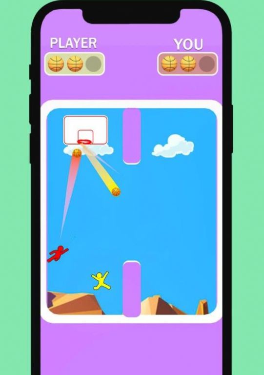 彈個(gè)籃球游戲手機(jī)版（Basketball Dunk! Stars Battle）截圖3
