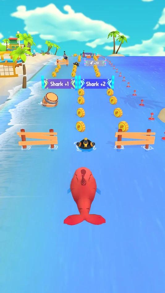 鯊魚奔跑游戲中文版（Shark Run 3D）截圖5