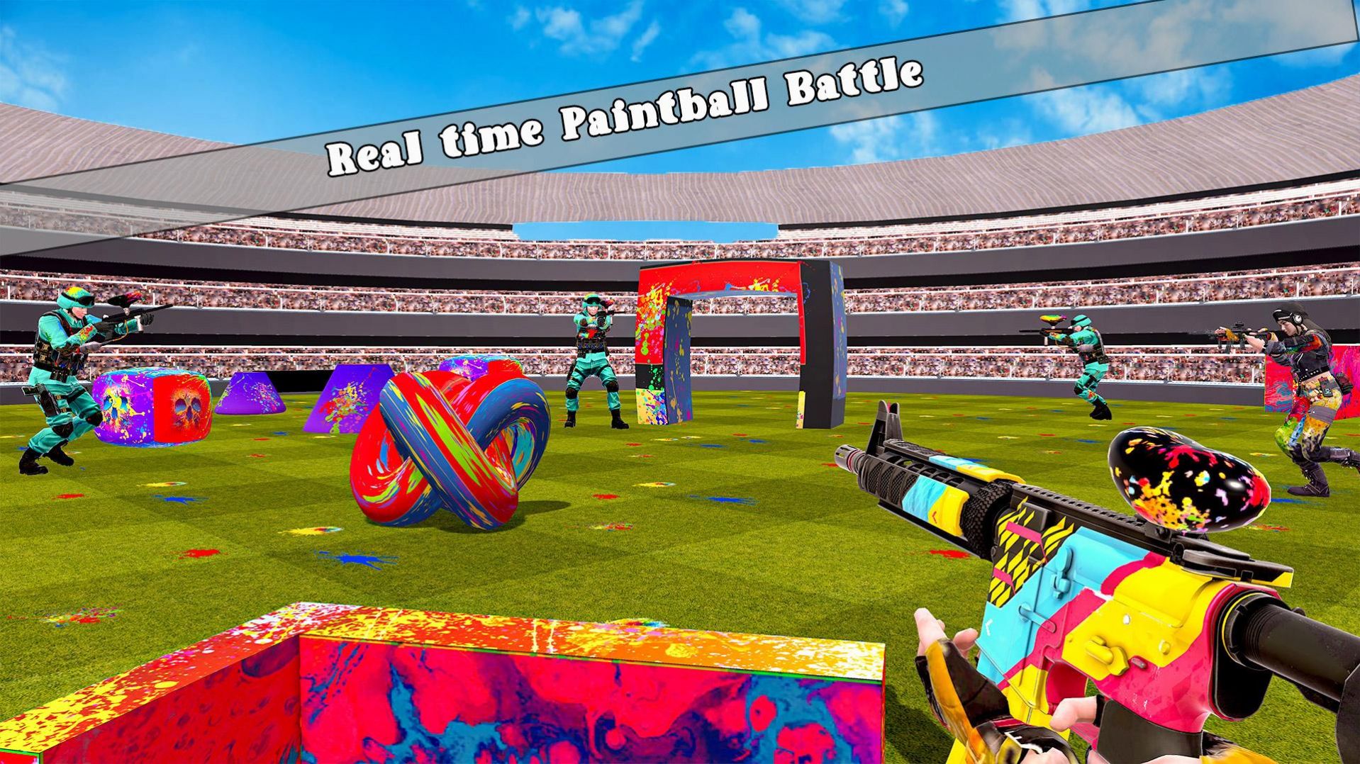 彩彈射擊戰(zhàn)斗模擬器游戲安卓版（Arena Paintball Battle）截圖2