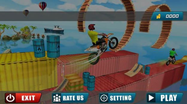 大型自行車特技比賽游戲最新版（Mega Bike Stunt Racing）截圖2