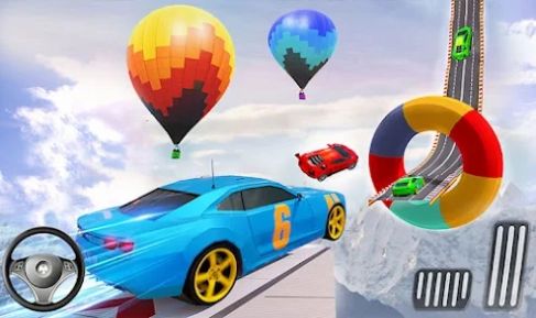 超級坡道超跑競賽游戲最新版（Mega Ramp Car Stunt Race Game）截圖4