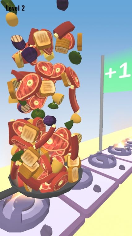 美食顛勺跑游戲安卓版（Food Flip 3D）截圖1