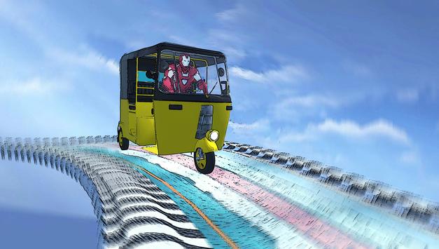 超級英雄人力車特技游戲安卓版（Superhero Rickshaw Mega Stunts）截圖4
