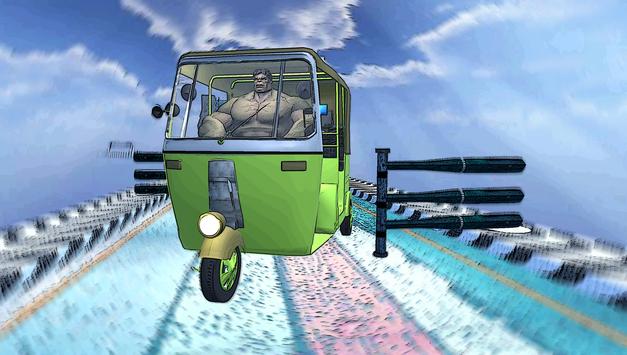 超級英雄人力車特技游戲安卓版（Superhero Rickshaw Mega Stunts）截圖2