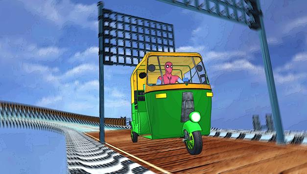 超級英雄人力車特技游戲安卓版（Superhero Rickshaw Mega Stunts）截圖3