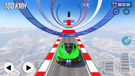 瘋狂汽車特技超級坡道游戲中文版（Crazy Car Stunts Mega Ramp）截圖2