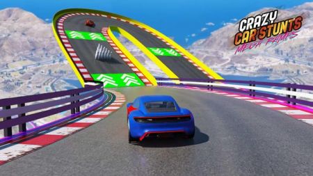 瘋狂汽車特技超級坡道游戲中文版（Crazy Car Stunts Mega Ramp）截圖3