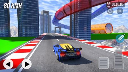 瘋狂汽車特技超級坡道游戲中文版（Crazy Car Stunts Mega Ramp）截圖4