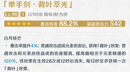 原神裁葉萃光突破材料是什么 3.4裁葉萃光升級(jí)突破所需材料一覽