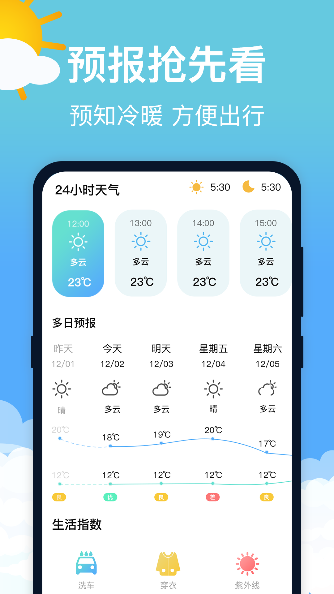 萌兔天氣預(yù)報(bào)APP版截圖1