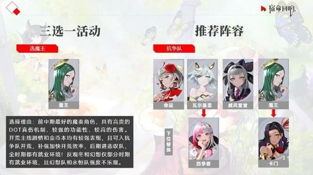宿命回響三選一奏者選擇什么 三選一奏者角色選擇推薦