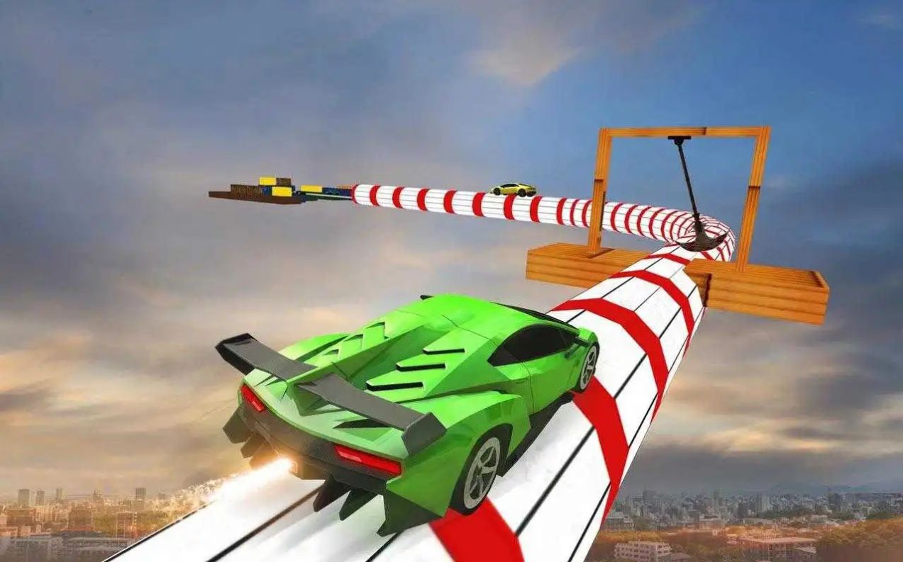 賽道上進(jìn)行賽車特技游戲版截圖2