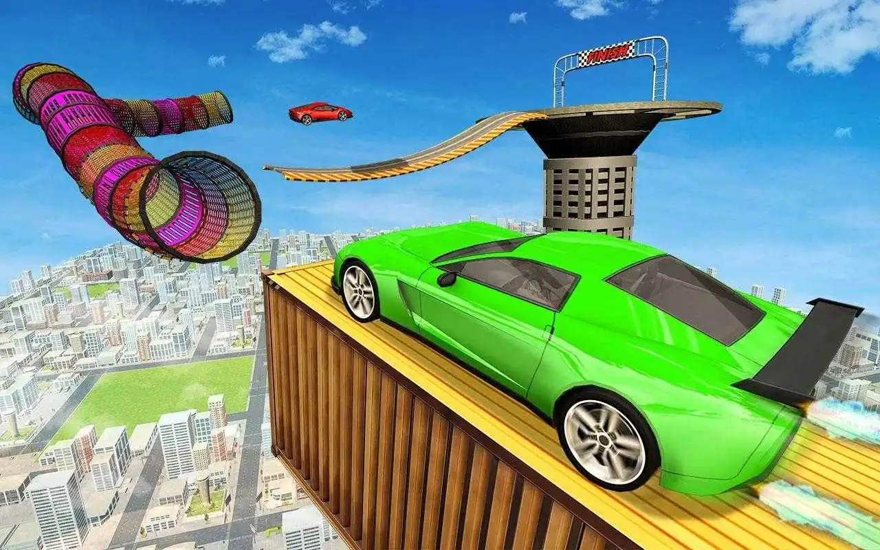 賽道上進(jìn)行賽車特技游戲中文手機(jī)版截圖3