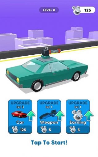 槍戰(zhàn)賽車游戲中文版（Shooty Cars）截圖1