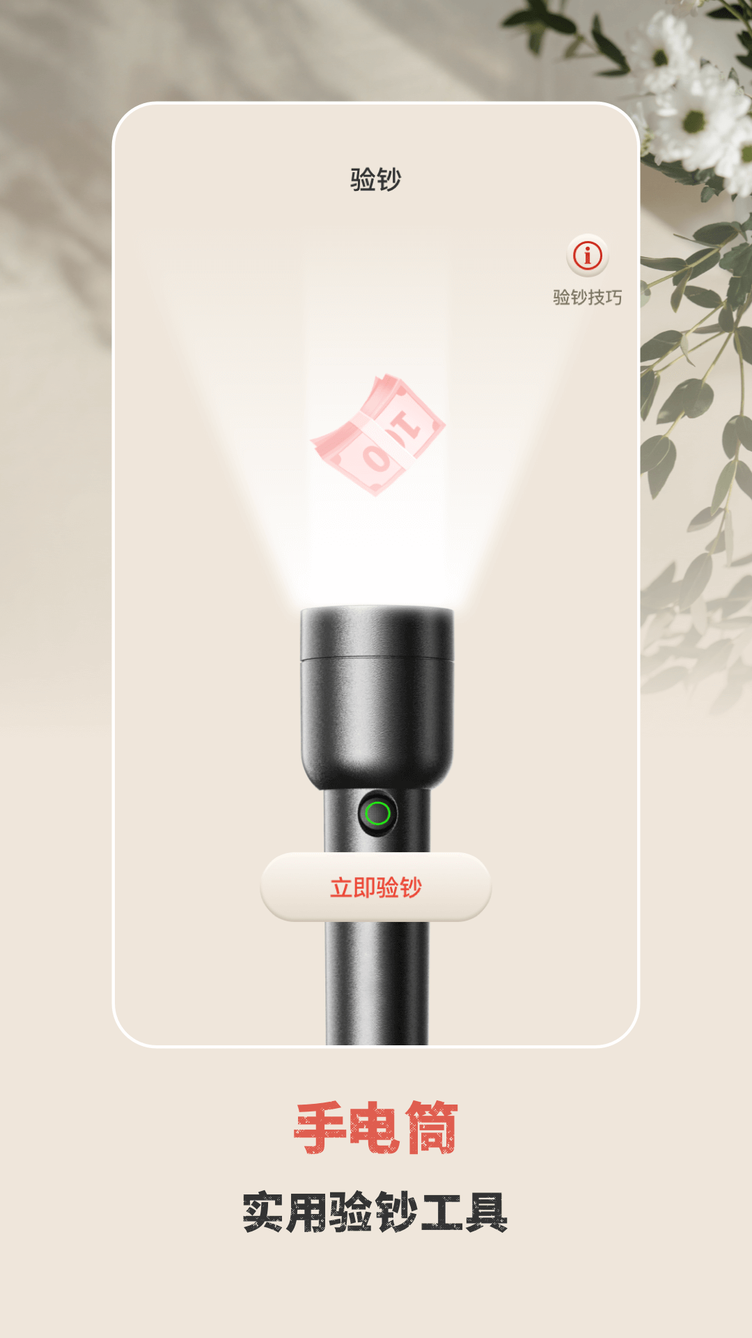 手電筒驗鈔燈app版截圖3