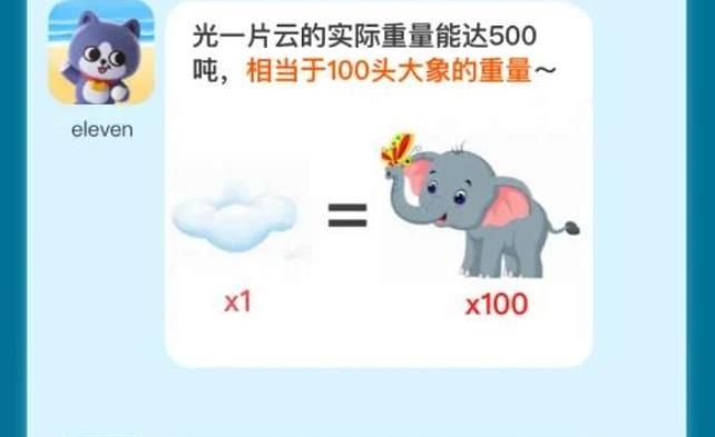 淘寶兩片云重量約等于幾頭大象答案 7.25每日一猜兩片云重量約等于幾頭大象