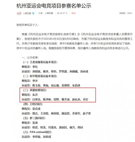英雄聯(lián)盟亞運(yùn)會(huì)中國(guó)隊(duì)名單
