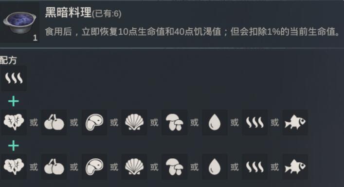 黎明重生食譜大全 食譜菜譜配方一覽